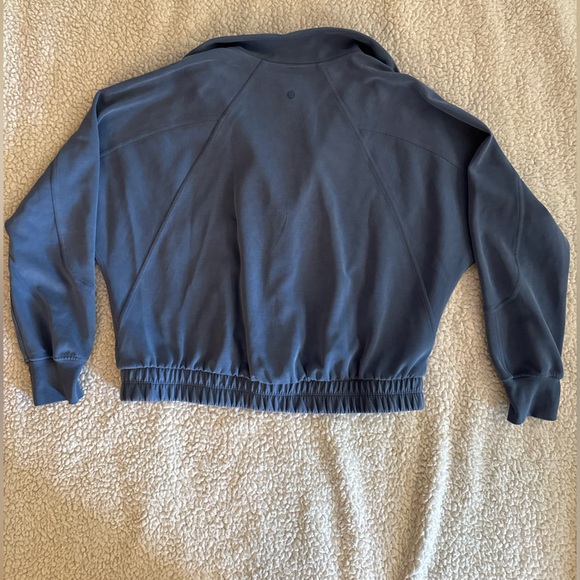 Lululemon Brushed Softstreme Funnel-Neck Zip Up in Pitch Blue - Picture 6 of 6